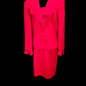 Vintage ST Anthony 2 piece Skirt   Suit Red Size 12